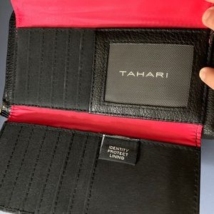 Used Tahari Black & Pink wristlet